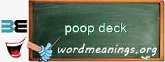 WordMeaning blackboard for poop deck